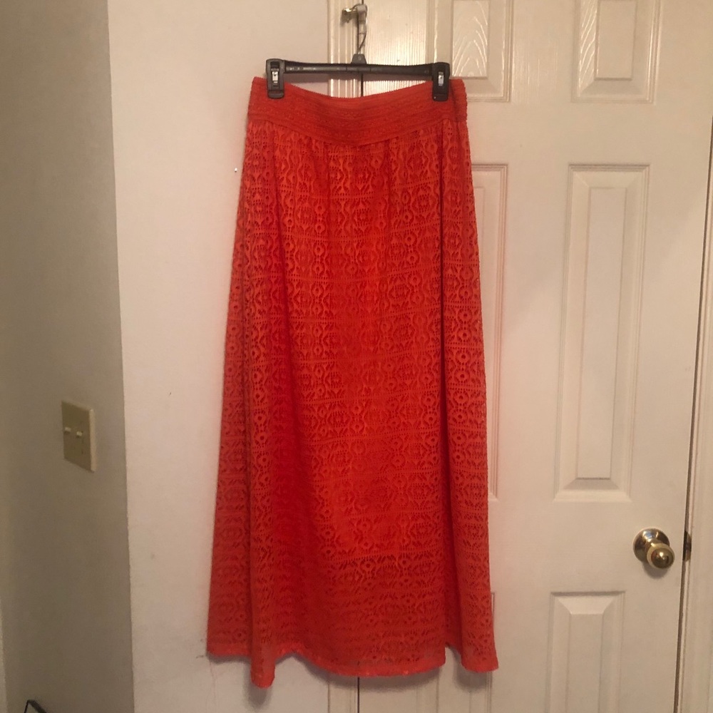Vibrant Orange Maxi Skirt